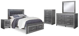 Lodanna Panel Storage Bed, Dresser, Mirror, Chest and Nightstand