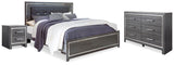 Lodanna Upholstered Panel Bed, Dresser and Nightstand