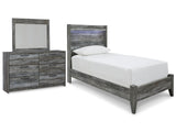 Seagrant Panel Bed with Mirrored Dresser