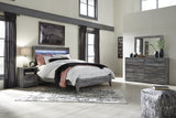 Seagrant Panel Bed with Mirrored Dresser and Nightstand