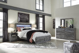 Baystorm Panel Bed with 2 Storage Drawers with Mirrored Dresser and Nightstand