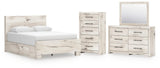 Lawroy Panel Bed with Storage, Dresser, Mirror and Chest