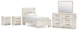 Lawroy Panel Bed, Dresser, Mirror and 2 Nightstands