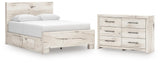 Lawroy Panel Bed with Storage and Dresser