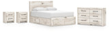 Whitaker Panel Storage Bed, Dresser and 2 Nightstands