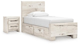 Lawroy Panel Bed with Storage and Nightstand