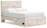 Lawroy Panel Storage Bed and 2 Nightstands