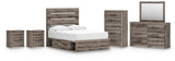 Graystorm Panel Storage Bed, Dresser, Mirror, Chest and 2 Nightstands
