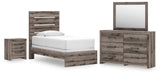 Graystorm Panel Bed, Dresser, Mirror and Nightstand