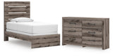 Graystorm Panel Bed and Dresser