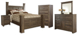 Juararo Poster Bed, Dresser, Mirror, Chest and Nightstand