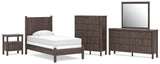 Pamytta Panel Bed, Dresser, Mirror, Chest and Nightstand