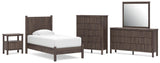 Pamytta Panel Platform Bed, Dresser, Mirror, Chest and Nightstand