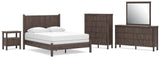 Pamytta Panel Bed, Dresser, Mirror, Chest and Nightstand
