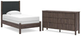 Pamytta Upholstered Panel Bed and Dresser