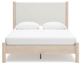 Cadmori Upholstered Panel Bed and 2 Nightstands