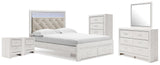 Altyra Storage Bed, Dresser Mirror, Chest and 2 Nightstands