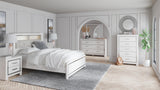 Altyra Panel Bookcase Bed with Mirrored Dresser