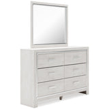 Altyra Bookcase Headboard with Mirrored Dresser and 2 Nightstands