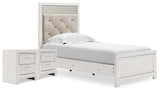 Altyra Upholstered Panel Bed and 2 Nightstands