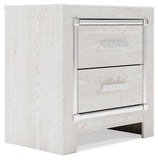 Altyra Upholstered Storage Bed with Mirrored Dresser and Nightstand