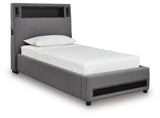 Verishaw Upholstered Bed with Wireless Audio