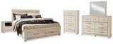 Bellaby Storage Bed, Dresser, Mirror, Chest and 2 Nightstands