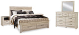 Bellaby Panel Storage Bed, Dresser, Mirror and 2 Nightstands