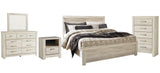 Bellaby Panel Bed with Mirrored Dresser, Chest and Nightstand