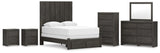 Fraluna Panel Storage Bed, Dresser, Mirror, Chest and 2 Nightstands