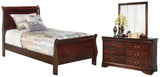 Alisdair Sleigh Bed with Mirrored Dresser