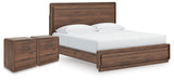 Fortlorn Panel Bed and 2 Nightstands