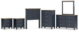 Landocken Panel Headboard, Dresser, Mirror, Chest and 2 Nightstands