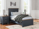 Landocken Panel Bed and Nightstand