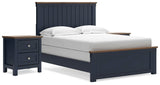 Landocken Panel Bed and 2 Nightstands