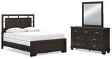 Covetown Panel Bed with Mirrored Dresser