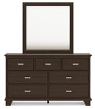 Covetown Panel Bed with Mirrored Dresser