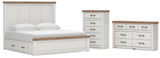 Savonport Panel Bed with Storage, Dresser and Chest