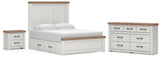 Savonport Panel Bed with Storage, Dresser and Nightstand