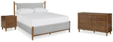 Lyncott Upholstered Bed with Dresser and Nightstand