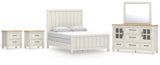 Shaybrock Panel Bed, Dresser, Mirror and 2 Nightstands
