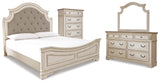 Realyn Panel Bed, Dresser, Mirror and Chest