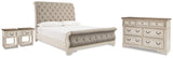 Realyn Upholstered Sleigh Bed, Dresser and 2 Nightstands