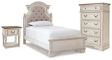 Realyn Panel Bed, Chest and Nightstand