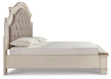 Realyn Upholstered Panel Storage Bed and 2 Nightstands