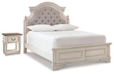Realyn Upholstered Panel Bed and Nightstand