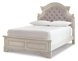 Realyn Panel Bed with Mirrored Dresser and 2 Nightstands