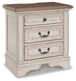 Realyn Panel Bed, Dresser, Mirror and Nightstand