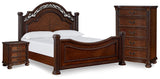 Lavinton Poster Bed, Chest and Nightstand