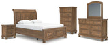Feddinger Sleigh Bed, Dresser, Mirror, Chest and Nightstand